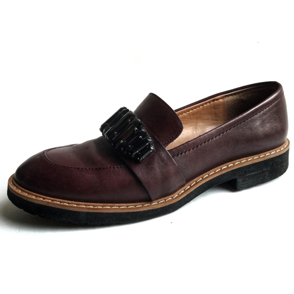 Franco Sarto Carver leather loafer shoes cherry brown